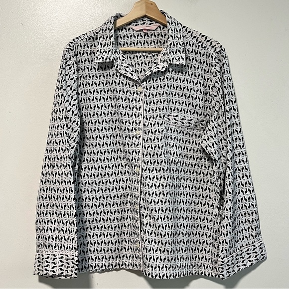 Victoria’s Secret Cat Print Long Sleeve Pajama Top - Large - Picture 1 of 7